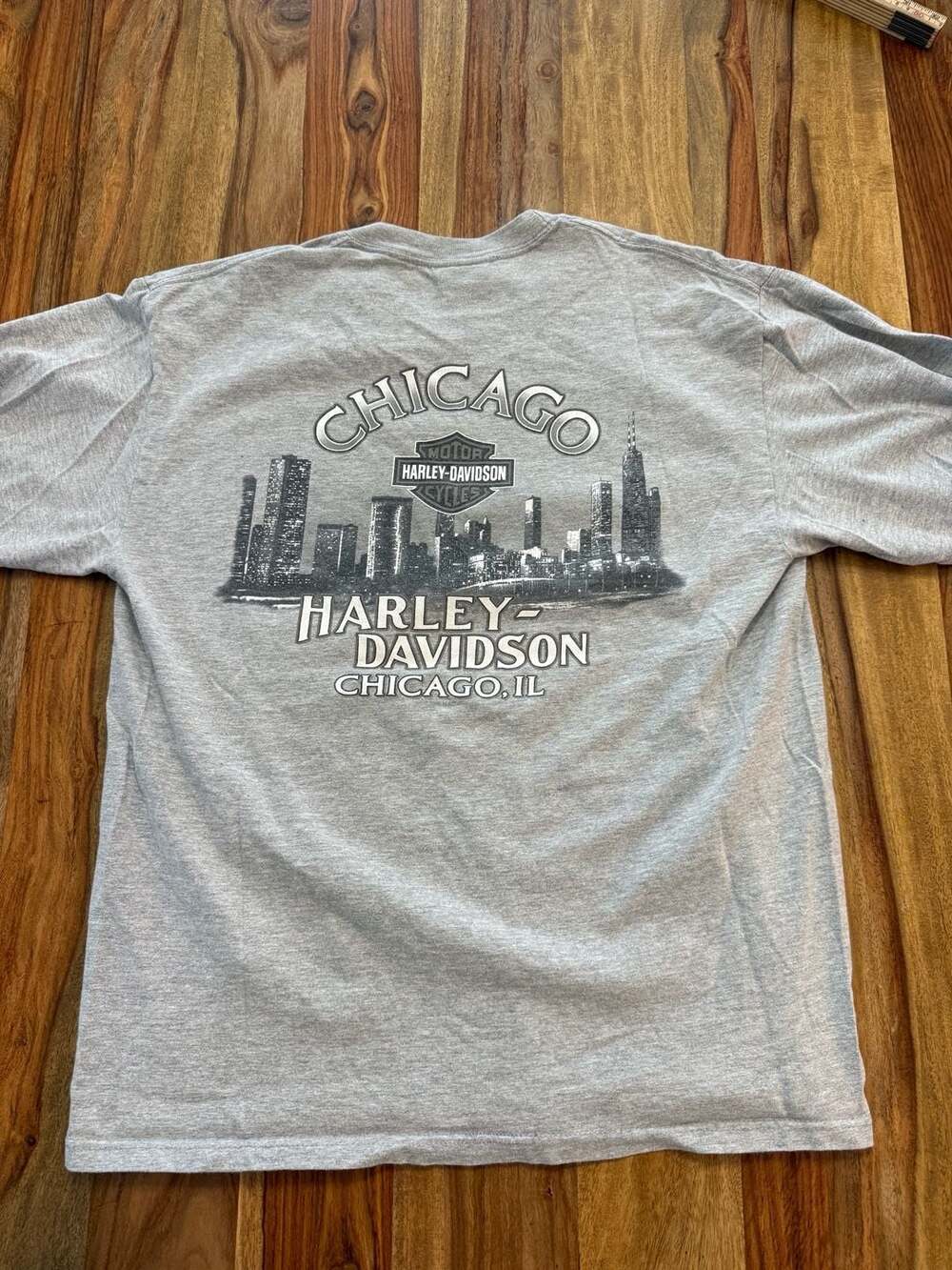 Vintage Harley Davidson Chicago Skyline Long Sleeve T-Shirt
